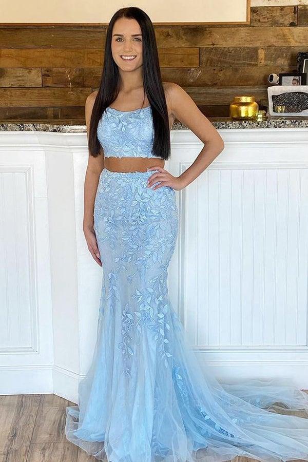 Light blue two piece dress best sale