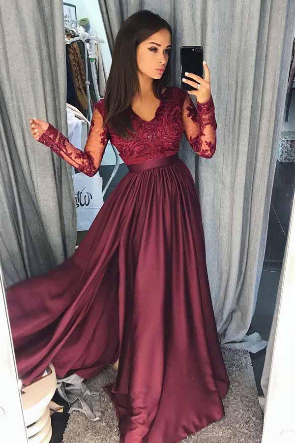 Beautiful burgundy prom dresses hotsell