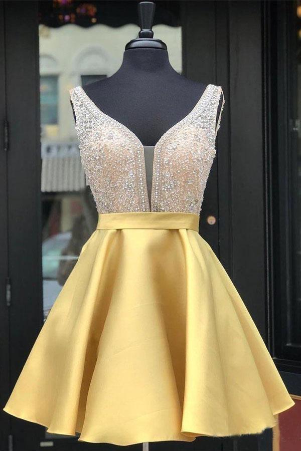 8th grade yellow homecoming dresses