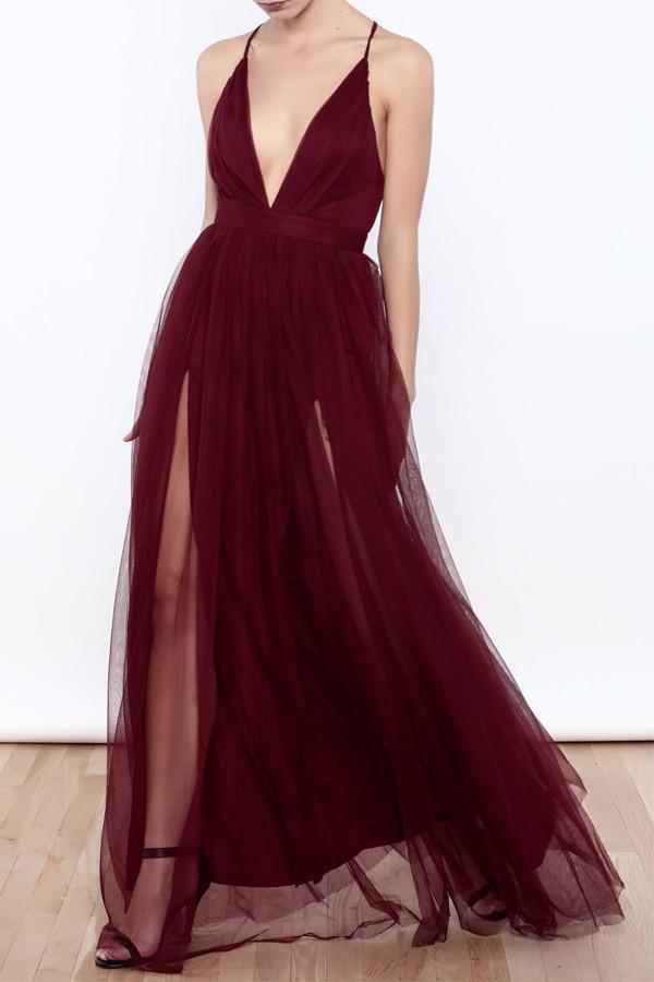 Dark burgundy dress on sale