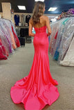 Mermaid Strapless Ruched Fuchsia Long Prom Dress with Slit PSK662-Pgmdress