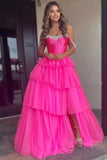 Mermaid Sweetheart Hot Pink Long Prom Dress with Split PSK615-Pgmdress