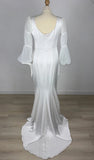 Mermaid White Square Neck Long Sleeves Wedding Dress WD755-Pgmdress