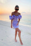 Off Shoulder Sleeveless Satin Mini Homecoming Dress With Ruffles PD540-Pgmdress