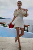 Off Shoulder Sleeveless Satin Mini Homecoming Dress With Ruffles PD540-Pgmdress