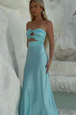 Sheath Strapless Tiffany Blue Long Prom Dress PSK573-Pgmdress