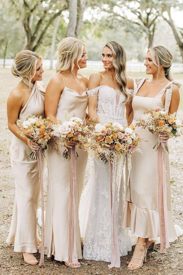 Bridesmaid Dress 4 bridesmaid dress Party dress Prom Dress tagged champagne Pgmdress