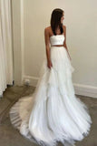 Simple Two Piece Wedding Dress Country Wedding Dress With Layered WD715-Pgmdress