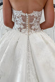 Sweetheart Vintage Long Wedding Dress with Appliques WD759-Pgmdress