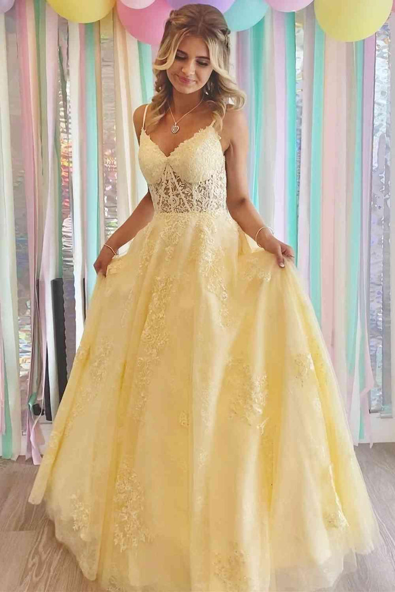 Pale yellow 2024 evening dress