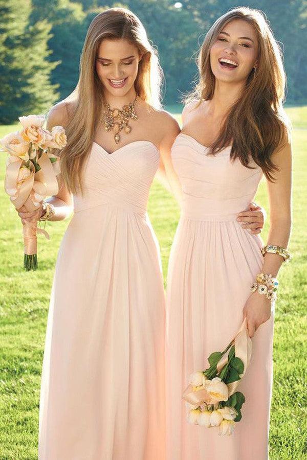 Flowy Chiffon Bridesmaid Dresses A-Line Jewel Blush Pink with Sequins  DTB118 – DressTok.co.uk