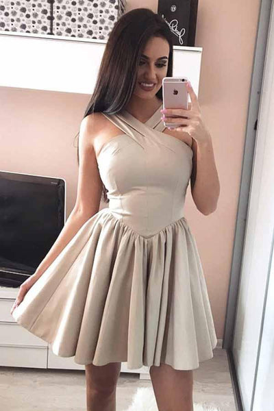 Beige Short Prom Dresses