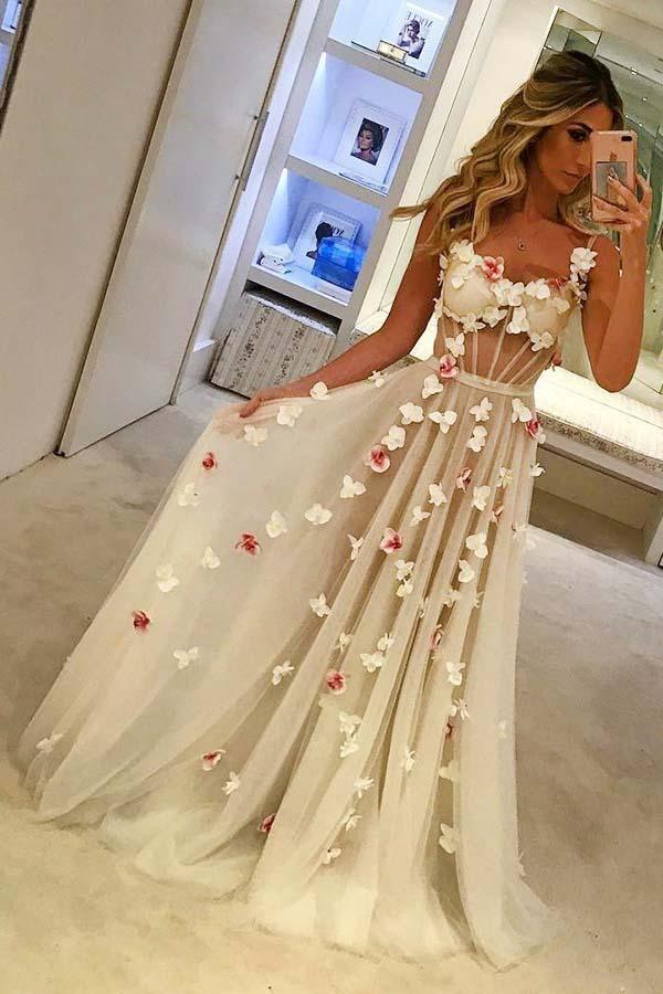 ivory and gold prom dress
