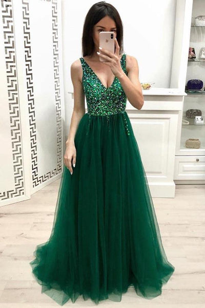 Green prom cheap gowns