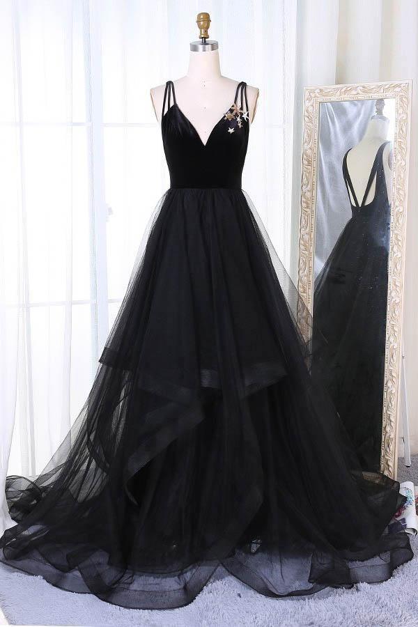 Fashion Black Lace Long Sleeve Prom Dresses Evening Dresses, Party Dresses,  MP221