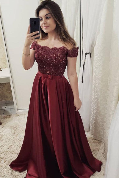 Burgundy satin ball sales gown