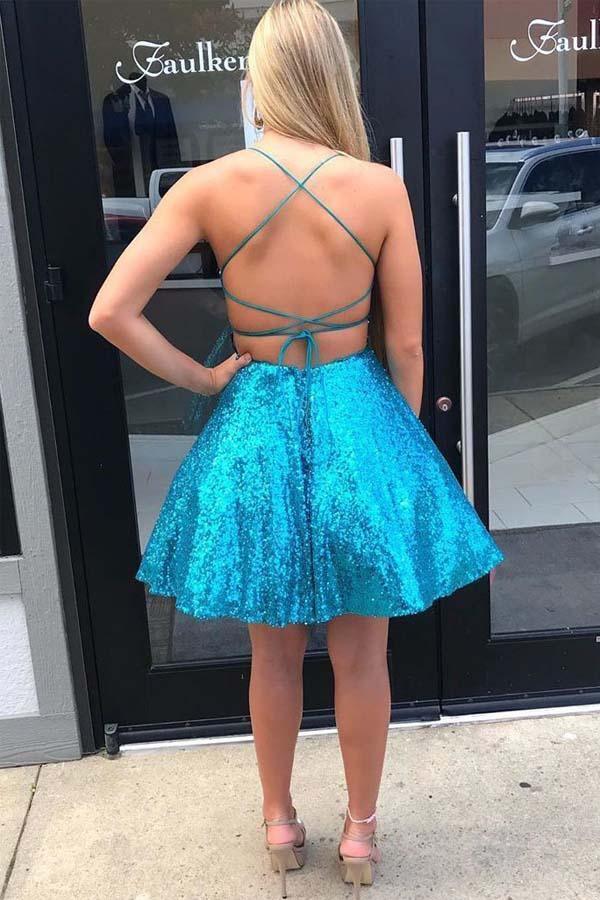 Short Turquoise Homecoming Dresses