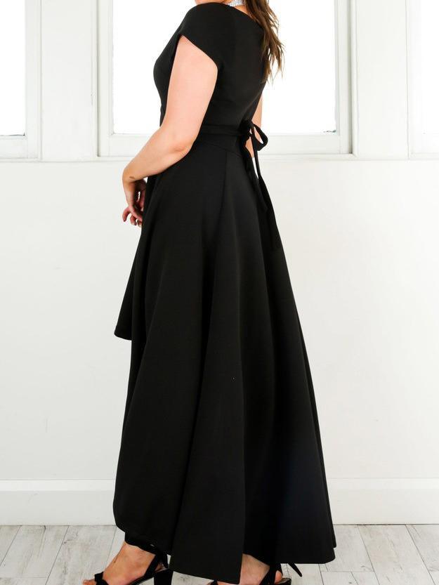 Satin Homecoming Dress,Black Satin Homecoming Dresses -Pgmdress