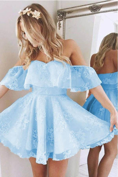 Cute Sweetheart Lace Applique Short Prom Dress Homecoming Dress PG171