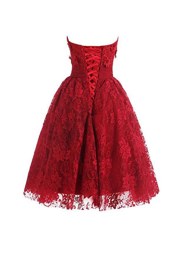 Sweetheart Knee Length Homecoming Dresses Lace Cocktail Dress – Pgmdress