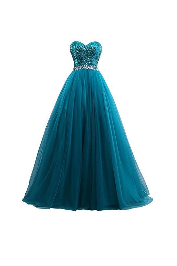 Tulle Sequin Ball Gown Prom Dresses Evening Gown – Pgmdress