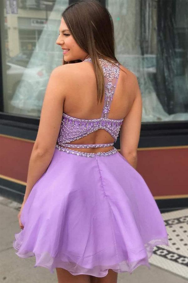 Lilac Chiffon Prom Dress