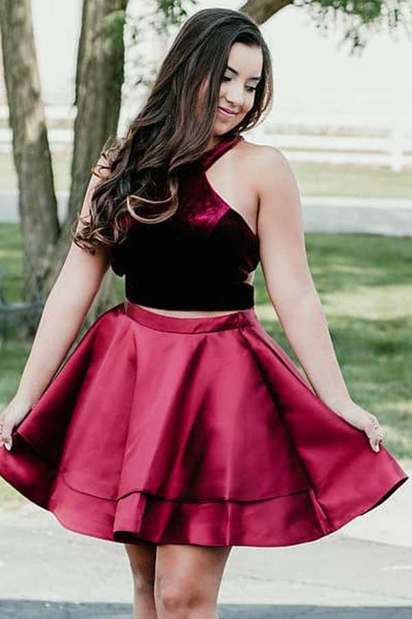 Satin Homecoming Dress,Black Satin Homecoming Dresses -Pgmdress