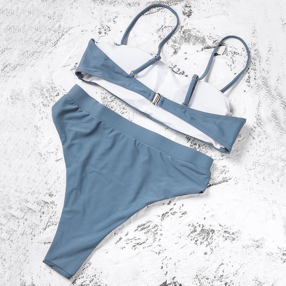 Vikini Swimming Suits for Women Push Up Padded Bra High Waist Bikini Set  Swimsuits High Waisted Bathing Suit Swimwear (Color : Blue, Size : Small) :  : Clothing, Shoes & Accessories